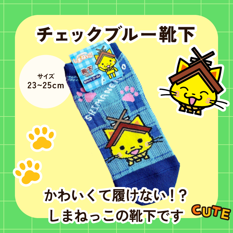 A賞のチェックブルー靴下のイメージ画像